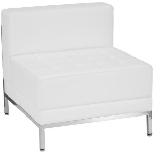 Flash Furniture Hercules Imagination Series Contemporary White Leather Middle Ch - All