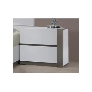 Chintaly Manila Left 2 Drawer Night Stand In White Grey - All