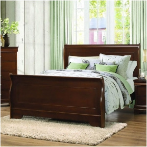 Homelegance Abbeville Sleigh Bed in Brown Cherry - All