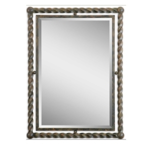 Uttermost Garrick Rectangular Wall Mirror in Iron Rust Frame - All