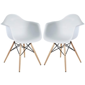 Modway Pyramid Dining Armchair Set of 2 in White - All