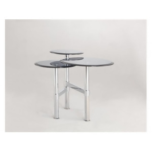 Chintaly 4033 Lamp Table In Gray Tinted Glass - All