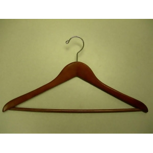 Proman Products Gemini Concave Suit Hanger w/ Wooden Bar in Walnut - All