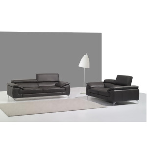 J M A973 Italian Leather Sofa In Grey - All