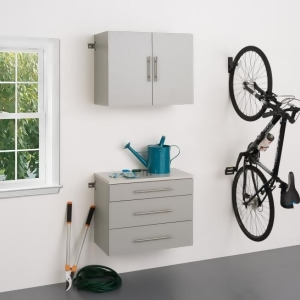Prepac HangUps Garage 30 Inch Storage Cabinet Set A Two Piece in Gray - All