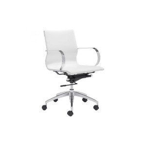 Zuo Glider Low Back Office Chair White Set of 2 - All