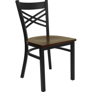 Flash Furniture Hercules Series Black Back Metal Restaurant Chair Mahogany - All