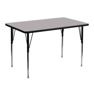 Flash Furniture 30 x 48 Rectangular Activity Table w/ Grey Thermal Fused Laminat - All