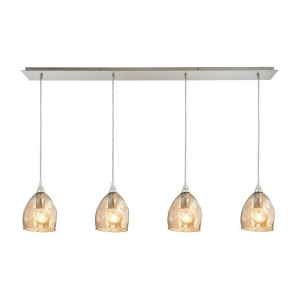 Elk Lighting Niche 4 Light Pendant In Satin Nickel And Champagne Plated Glass - All