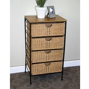 4D Concepts Farmington 4 Drawer Check With Wood Top In Maize Weave - All