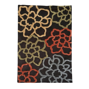 Linon Trio Rug In Chocolate And Pumpkin 1.10 x 2.10 - All