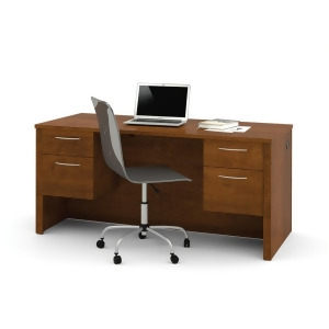 Bestar Embassy Executive Desk With Dual Half Peds In Tuscany Brown - All