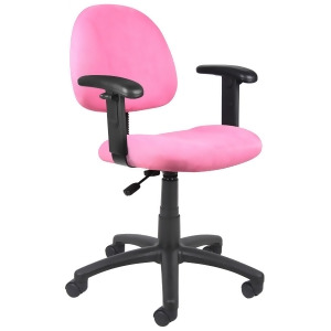Boss Chairs Boss Pink Microfiber Deluxe Posture Chair w/ Adjustable Arms - All