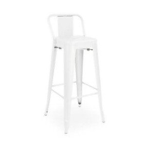 Design Lab Dreux Glossy White Steel Low Back Barstool 30 Set of 4 - All