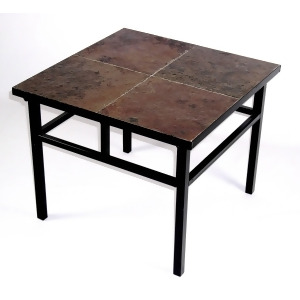 4D Concepts 601624 End Table w/ Slate Top in Black Metal - All