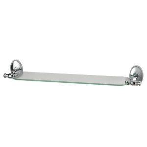 Sterling Industries 131-010 Glass Shelf w/ Chrome Accents And Detailed Back Plat - All