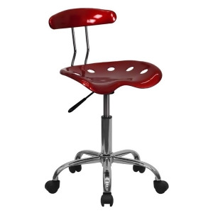 Flash Furniture Vibrant Wine Red Chrome Computer Task Chair w/ Tractor Seat - All
