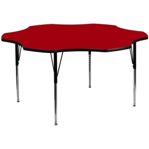 Flash Furniture 60 Inch Flower Shaped Activity Table w/ Red Thermal Fused Lamina - All
