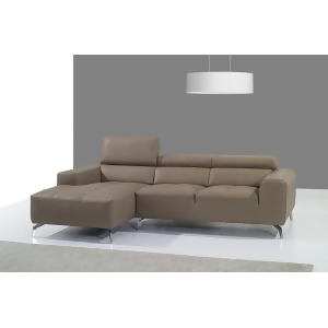J M A978b Italian Leather Sectional Chaise In Burlywood - All