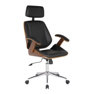 Armen Living Century Office Chair with Multifunctional Mechanism in Chrome finis - All