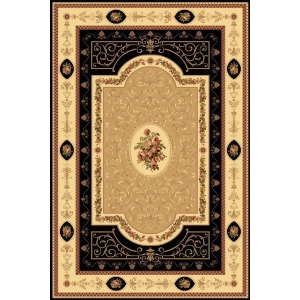 Rugs America New Vision French Aubusson Black 1365-Blk Rug - All