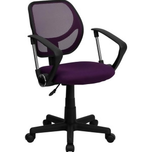 Flash Furniture Mid-Back Purple Mesh Task Chair Computer Chair w/ Arms Wa-30 - All