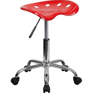 Flash Furniture Vibrant Red Tractor Seat Chrome Stool Lf-214a-red-gg - All
