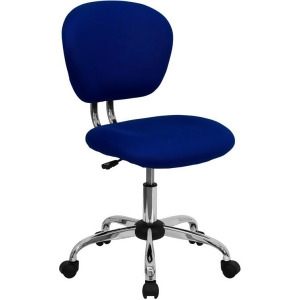 Flash Furniture Mid-Back Blue Mesh Task Chair w/ Chrome Base H-2376-f-blue-gg - All