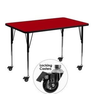 Flash Furniture Mobile 30 X 48 Rectangular Activity Table With Red Thermal Fus - All