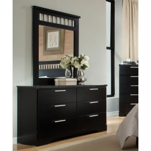 Standard Furniture Atlanta 6 Drawer Dresser w/ Mirror in Ebony Black - All