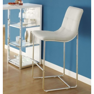 Monarch Specialties 2379 Barstool in White Chrome Set of 2 - All
