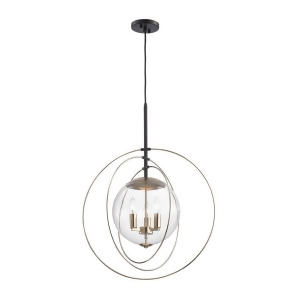 Elk Lighting Zonas 3 Light Chandelier In Polished Gold And Oil Rubbed Bronze - All