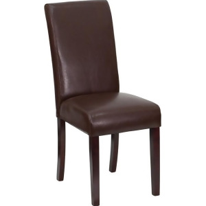 Flash Furniture Dark Brown Leather Upholstered Parsons Chair Bt-350-brn-lea-00 - All