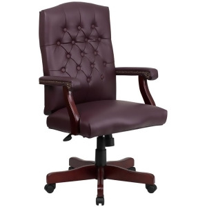 Flash Furniture Martha Washington Burgundy Leather Executive Swivel Chair 801L - All