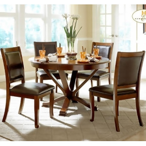 Homelegance Helena 5 Piece Round Dining Room Set in Cherry - All