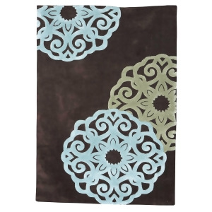Linon Trio Rug In Chocolate And Ice Blue 1.10 x 2.10 - All