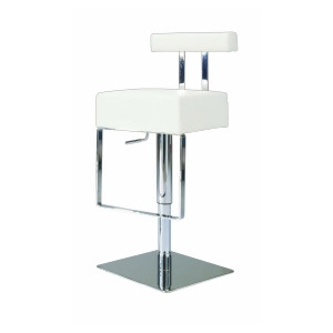 Chintaly 0812 Pneumatic Gas Lift Adjustable Height Swivel Stool In White - All