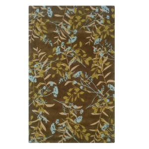 Linon Trio Rug In Chocolate And Spa Blue 1.10 x 2.10 - All