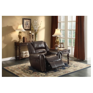 Homelegance Center Hill Glider Reclining Chair in Brown Leather - All