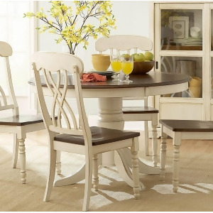 Homelegance Ohana Round Pedestal Dining Table in White Cherry - All