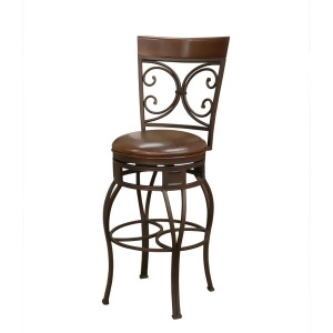 American Heritage Treviso Stool in Pepper w/ Bourbon Leather - All