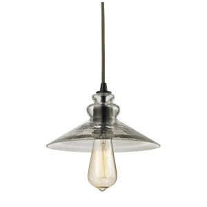 Elk Lighting Hammered Glass Collection 1 Light Mini Pendant In Oil Rubbed Bronze - All