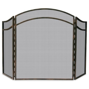 Uniflame S-1692 3 Fold Antique Rust Wrought Iron Arch Top Screen - All