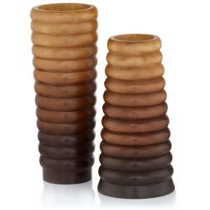 Modern Day Accents Ondula Wood Vases In Set of 2 - All