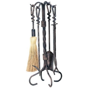 Uniflame F-1695 5 Piece Antique Rust Wrought Iron Toolset - All