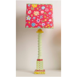 Yessica's Collection Green Tall Twist Lamp With Swiss Dots And Red Woodstock Squ - All