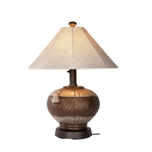 Patio Living Phoenix Bronze Outdoor Table Lamp 27916 with Silver Linen Sunbrella - All