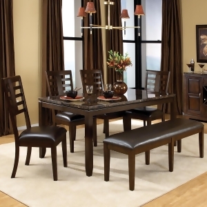 Standard Furniture Bella 6 Piece Dining Room Set w/ Faux Marble Top - All