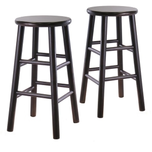 Winsome Wood Set of 2 24 Inch Bevel Seat Stool - All