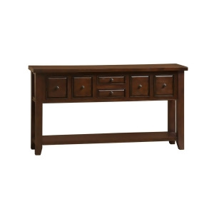 Hillsdale Tuscan Retreat 6 Drawer Hall Table in Rustic Mahogany - All